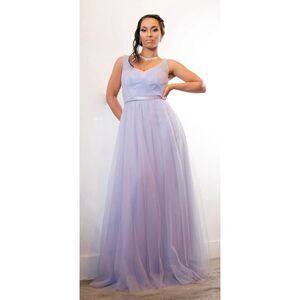 Morilee NEW size 6 long violet A line tulle dress style 114